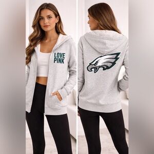 Victoria’s Secret PINK x NFL Philadelphia Eagles Sherpa Zip Hoodie –Med (Fits M)